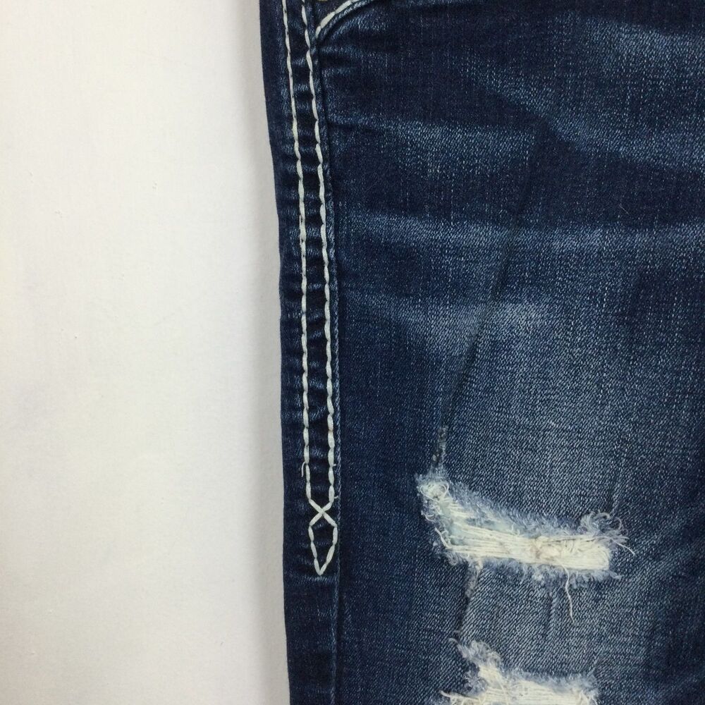 Rock Revival Women's Distressed Karla Capri Jeans Straight Leg Blue Size 26 - Picture 7 of 16